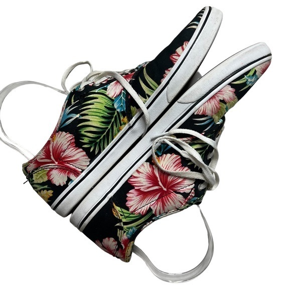 Vans Authentic Hawaiian Floral Skate Shoe Black Womens‎ Sz 10 - Picture 5 of 13